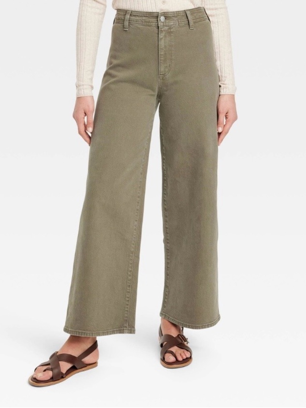 Universal Thread Olive Green Sailor Wide Leg Jeans